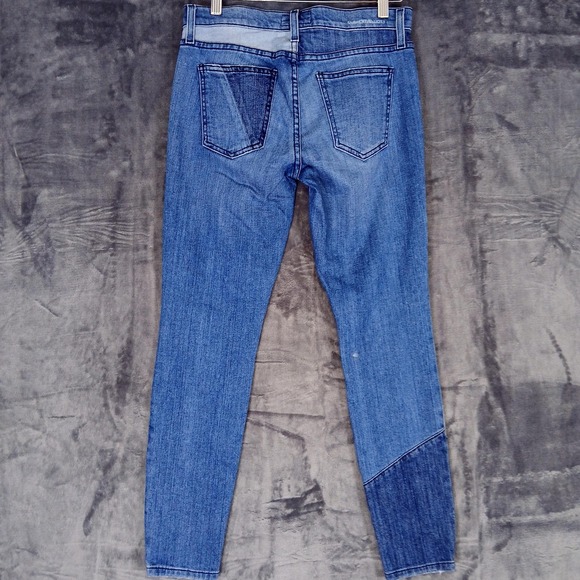Current/Elliott Jeans Womens 26 Blue Patchwork Skinny Ankle Mid Rise Distressed - Picture 3 of 10